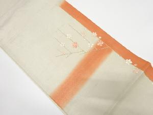 アンティーク　枝梅模様刺繍袋帯（材料）